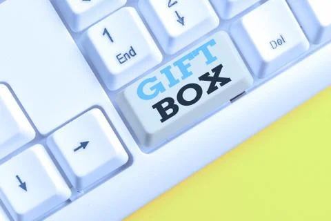 Handwriting text Gift Box. Concept meaning A small cointainer with designs Stock Photos