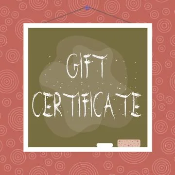 Handwriting text Gift Certificate. Concept meaning certificate entitling the イラスト素材