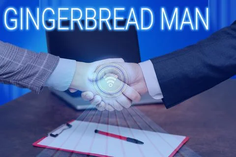Handwriting text Gingerbread Man. Concept meaning cookie made of gingerbread Stock Photos