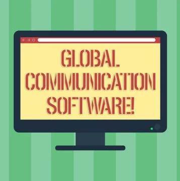 Handwriting text Global Communication Software. Concept meaning Ways to connect Stock Illustration