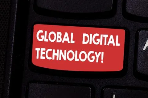 Handwriting text Global Digital Technology. Concept meaning Digitized Foto stock