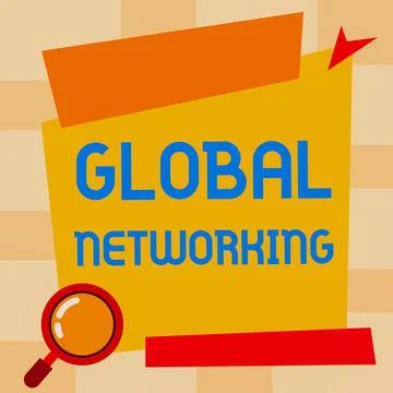 Handwriting text Global Networking. Word for Communication network which spans Stock Illustration