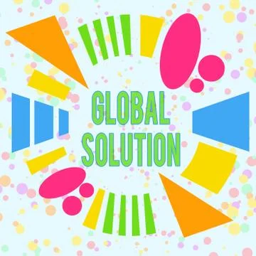 Handwriting text Global Solution. Concept meaning dealing with a difficult イラスト素材