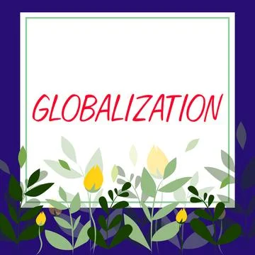Handwriting text Globalization. Business idea development of an increasingly Illustrazione stock