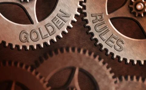 Handwriting text Golden Rules. Concept meaning Basic principle that should be Illustrazione stock