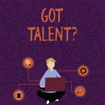 Handwriting text Got Talentquestion. Concept meaning asking if got natural 스톡 일러스트