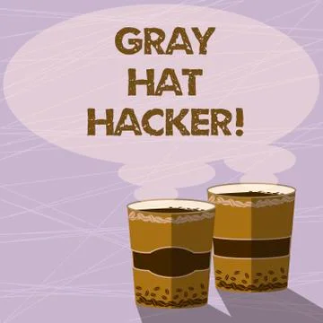 Handwriting text Gray Hat Hacker. Concept meaning Computer security expert who Illustrazione stock