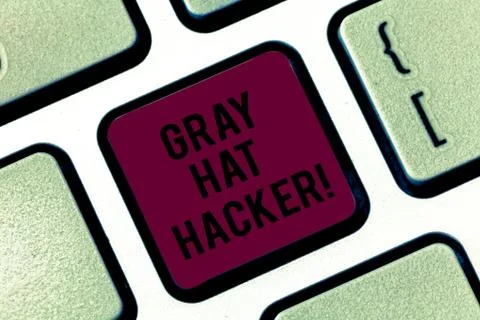 Handwriting text Gray Hat Hacker. Concept meaning Computer security expert who Stock Photos