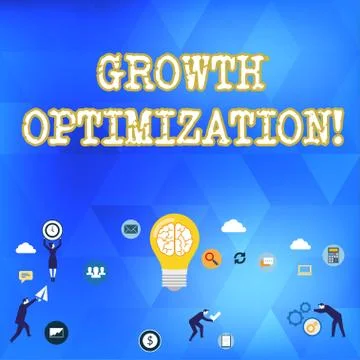 Handwriting text Growth Optimization. Concept meaning Finding an alternative Stock Illustration