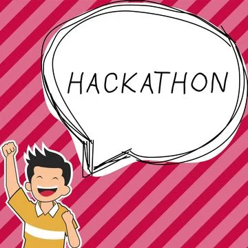 Handwriting text Hackathon. Word for event where large number of people engage Stock Illustration
