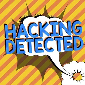 Handwriting text Hacking Detected. Concept meaning activities that seek to Stock Illustration