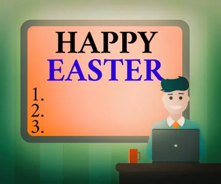 Handwriting text Happy Easter. Concept meaning a celebration of the resurrection Illustration