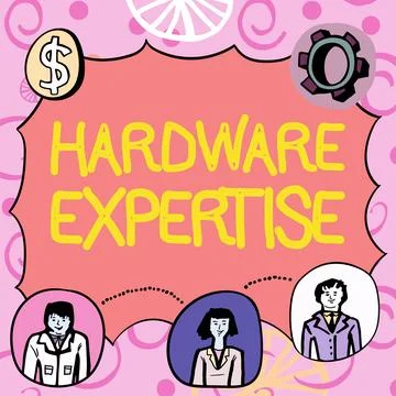 Handwriting text Hardware Expertise. Internet Concept machines and other Illustrazione stock