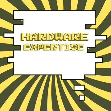 Handwriting text Hardware Expertise. Word for machines and other physical 库存插图