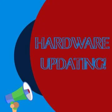 Handwriting text Hardware Updating. Concept meaning process of replacing a イラスト素材