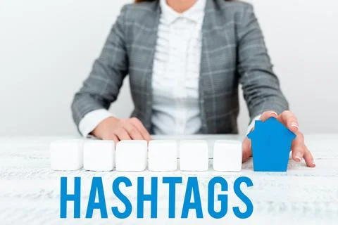 Handwriting text Hashtags. Word Written on a word or phrase preceded by a hash Stock-Fotos