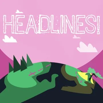 Handwriting text Headlines. Concept meaning Heading at the top of an article in Stock Illustration