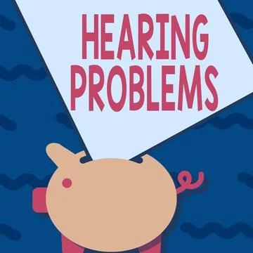 Handwriting text Hearing Problems. Business concept partial or total inability Stock Illustration