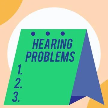 Handwriting text Hearing Problems. Concept meaning is partial or total inability Stock Illustration
