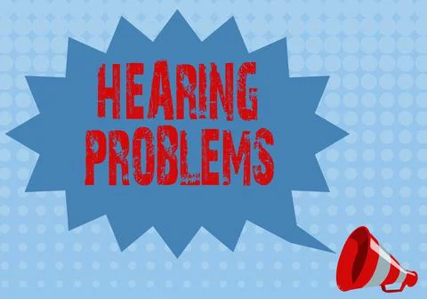 Handwriting text Hearing Problems. Internet Concept is partial or total Stock Illustration