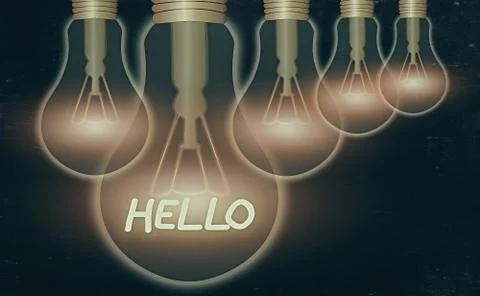 Handwriting text Hello. Concept meaning alteration of hallo which was an Stock-Illustration