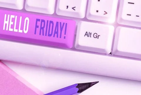 Handwriting text Hello Friday. Concept meaning used to express happiness from Stock Photos