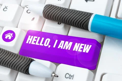 Handwriting text Hello, I Am New. Business showcase introducing oneself in a Stock Photos