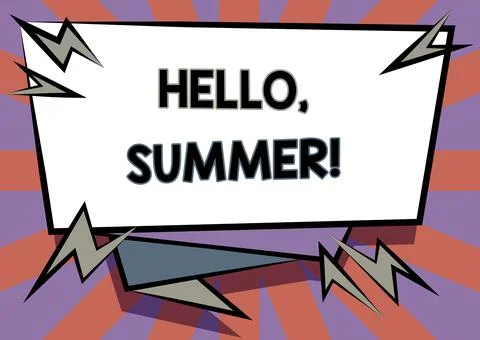 Handwriting text Hello, Summer. Business overview greeting used when the hot Illustrazione stock