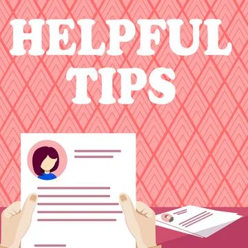 Handwriting text Helpful Tips. Concept meaning Ask an Expert Solutions Hints Stock Illustration