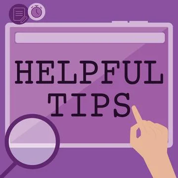 Handwriting text Helpful Tips. Word for Ask an Expert Solutions Hints Consulting Stock Illustration