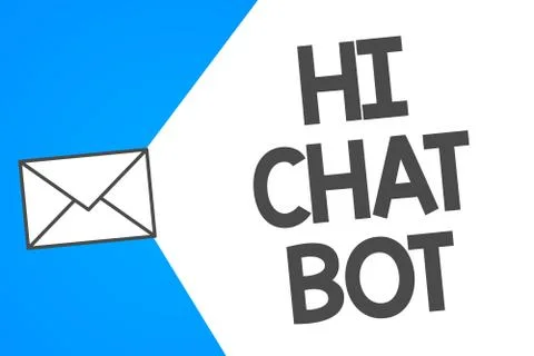 Handwriting text Hi Chat Bot. Concept meaning Greeting to robot machine who 스톡 일러스트