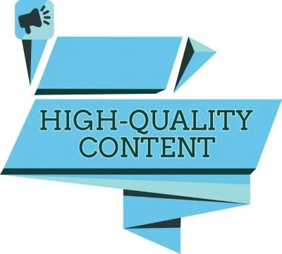 Handwriting text High Quality Content. Concept meaning Website is Useful Info Stock Illustration