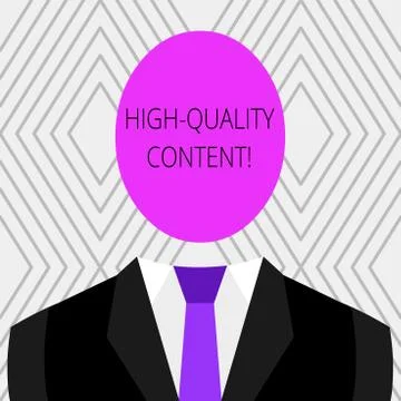 Handwriting text High Quality Content. Concept meaning Website is Useful Stock Illustration