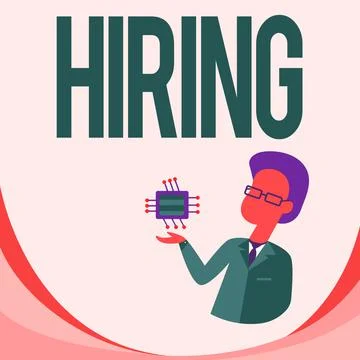 Handwriting text Hiring. Word for finding and establishing a working Stock Illustration