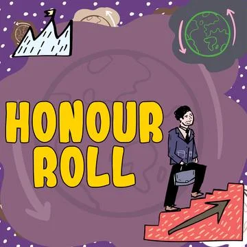 Handwriting text Honour Roll. Conceptual photo high respect great esteem for Stock Illustration