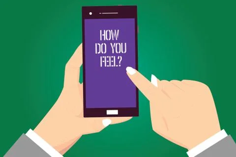 Handwriting text How Do You Feelquestion. Concept meaning Tell us your feelings Stock Illustration