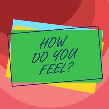 Handwriting text How Do You Feelquestion. Concept meaning Tell us your feelings 스톡 일러스트