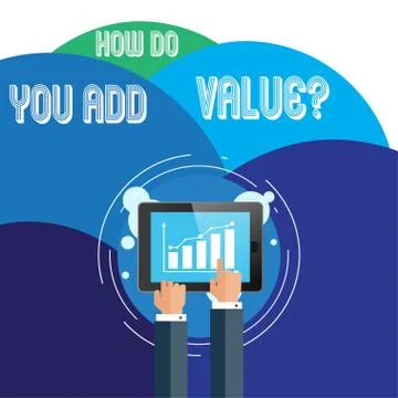 Handwriting text How Do You Add Value Question. Concept meaning improve work 스톡 일러스트