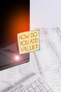 Handwriting text How Do You Add Value Question. Concept meaning improve work Stock Photos