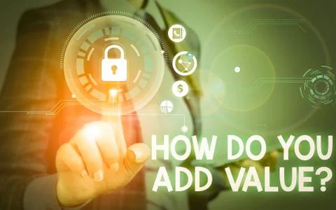 Handwriting text How Do You Add Value Question. Concept meaning improve work 스톡 사진