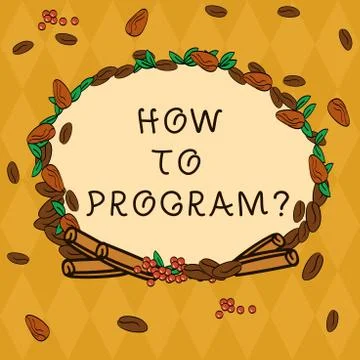 Handwriting text How To Program. Concept meaning Instruction for computer Stock Illustration
