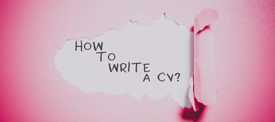 Handwriting text How To Write A Cv. Internet Concept Recommendations to make a Stock Photos