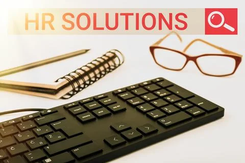 Handwriting text Hr Solutions. Concept meaning Outsourced Human resources Stock-Fotos
