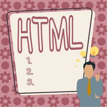 Handwriting text Html. Business overview the lingua franca for publishing Stock-Illustration