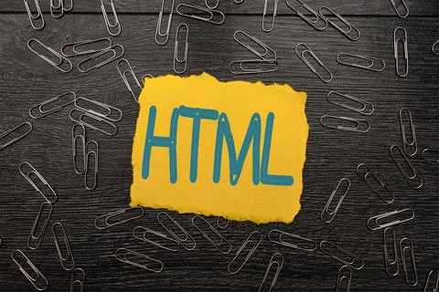 Handwriting text Html. Concept meaning the lingua franca for publishing Foto stock