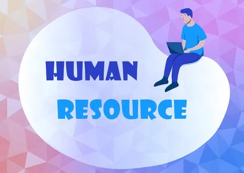 Handwriting text Human Resource. Concept meaning a critical department handling Illustration