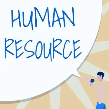Handwriting text Human Resource. Concept meaning a critical department handling Illustration