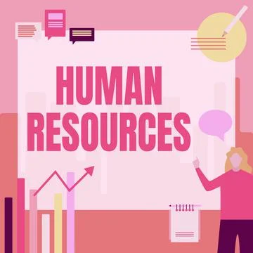 Handwriting text Human Resources. Word Written on The showing who make up the Illustrazione stock