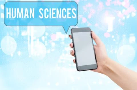 Handwriting text human Sciences. Concept meaning studies the social and cultural Stock Photos
