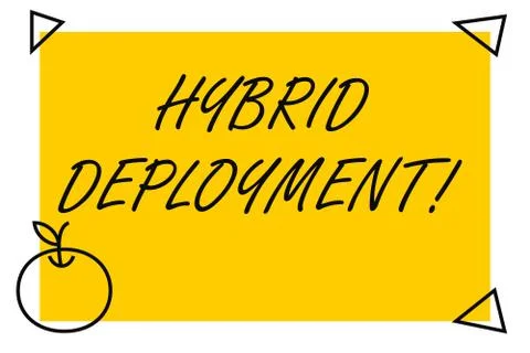 Handwriting text Hybrid Deployment. Concept meaning a combination of onpremises イラスト素材